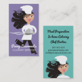 Lopende vrouwelijke koepelkoepelkoepel keuken culi visitekaartje (Voorkant / Achterkant)