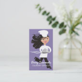 Lopende vrouwelijke koepelkoepelkoepel keuken culi visitekaartje (Staand voorkant)