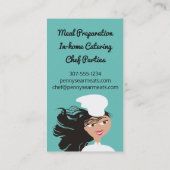 Lopende vrouwelijke koepelkoepelkoepel keuken culi visitekaartje (Achterkant)