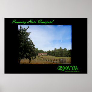 Lopende wijngaard poster