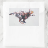 Lopende wolvenpup rechthoekige sticker (Tas)