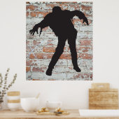lopende zombie silhouette poster (Keuken)