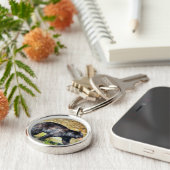 Lopende zwarte Beer Wildlife Foto Art Sleutelhanger (Zijkant)