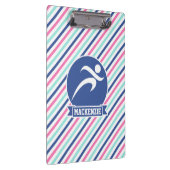 Loper, hardlopen; Blauwe, Roze en Witte strepen Klembord (Rechts)