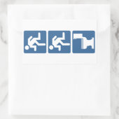 loper-loper spoeling rechthoekige sticker (Tas)