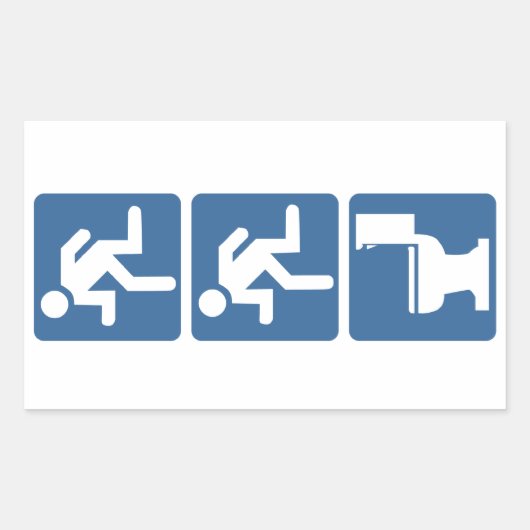 loper-loper spoeling rechthoekige sticker (Voorkant)