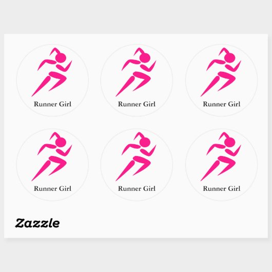 Loper meisje! ronde sticker (Vel)