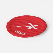 Loper; Scarlet Red Stripes Papieren Bordje (Gekanteld)