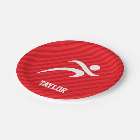 Loper; Scarlet Red Stripes Papieren Bordje (Gekanteld)