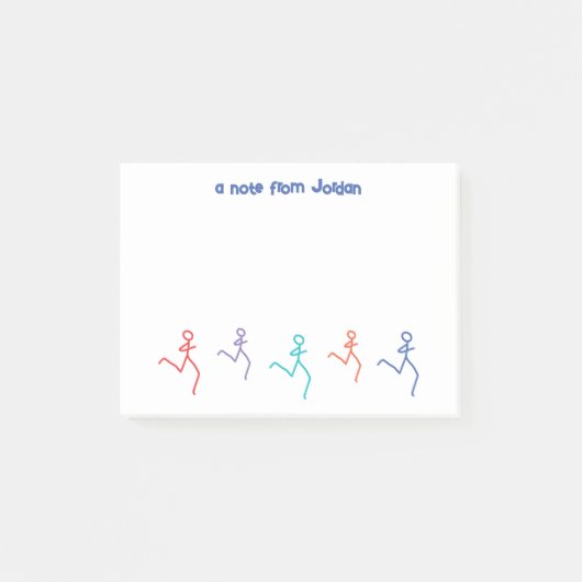 Lopers die Kleurrijke Gepersonaliseerde lopen Post-it® Notes (Voorkant)