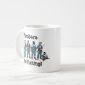 Lopers gaan vissen koffiemok (Voorkant links)