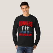 Lopers vinden het leuk lang en langzaam grappig af t-shirt (Voorkant volledig)
