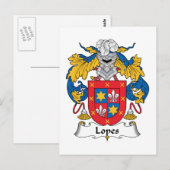 Lopes Family Crest Briefkaart (Voorkant / Achterkant)