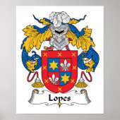Lopes Family Crest Poster (Voorkant)