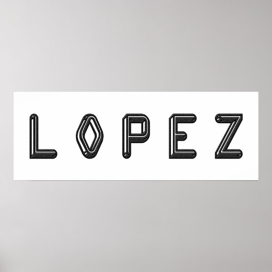 LOPEZ Alphabet Letter Name Art Poster (Voorkant)