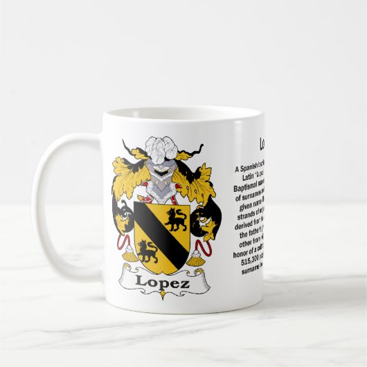 Lopez Family Crest op een mok (Links)