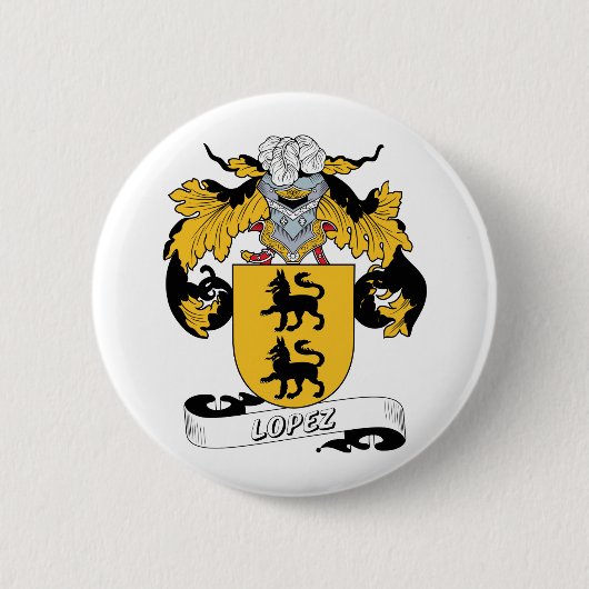 Lopez Family Crest Ronde Button 5,7 Cm (Voorkant)