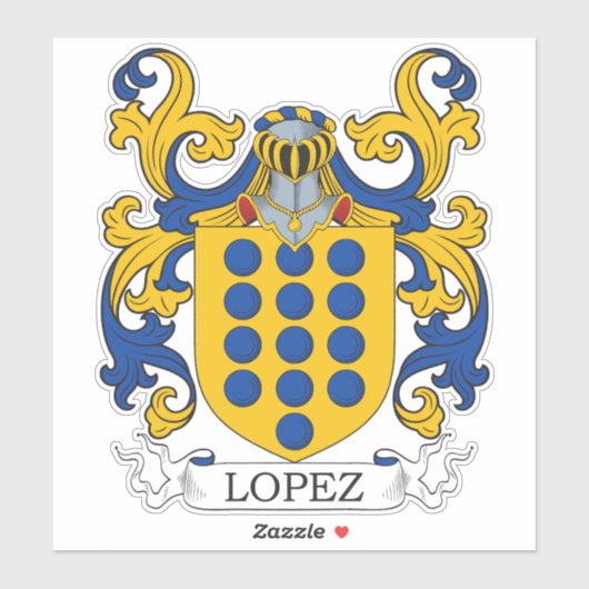 Lopez Family Crest Sticker (Vel)