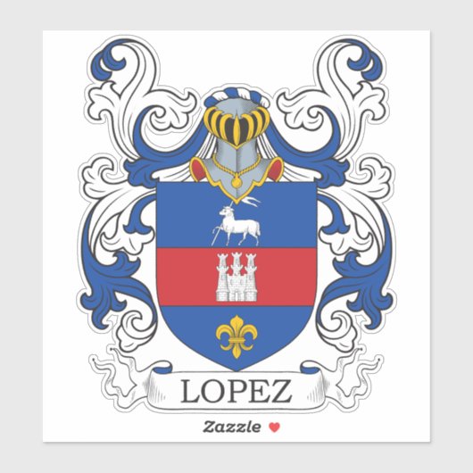 Lopez Family Crest Sticker (Vel)