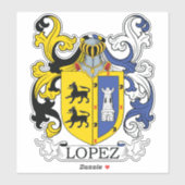 Lopez Family Crest Sticker (Vel)