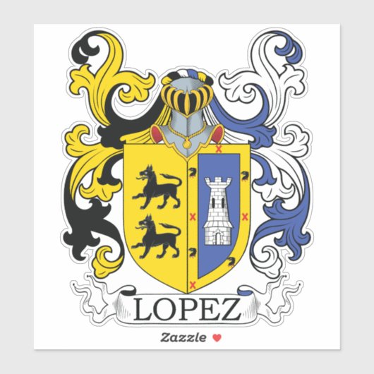 Lopez Family Crest Sticker (Vel)