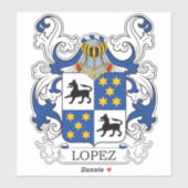 Lopez Family Crest Sticker (Vel)