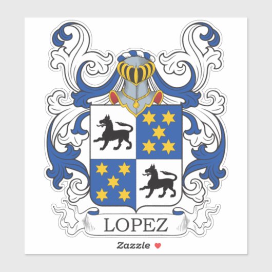 Lopez Family Crest Sticker (Vel)