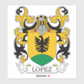Lopez Family Crest Sticker (Vel)