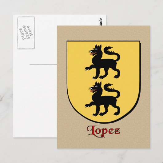 Lopez Family Heraldic Shield Briefkaart (Voorkant / Achterkant)