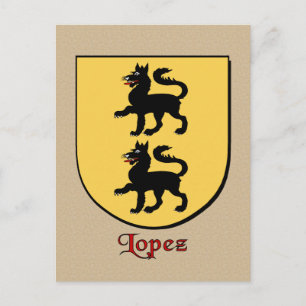 Lopez Family Heraldic Shield Briefkaart