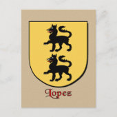 Lopez Family Heraldic Shield Briefkaart (Voorkant)