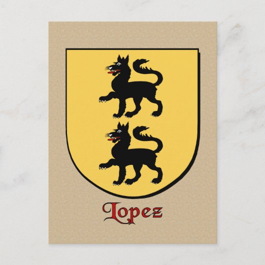 Lopez Family Heraldic Shield Briefkaart (Voorkant)