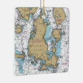 Lopez Island WA Chart Keramisch Ornament (Rechts)