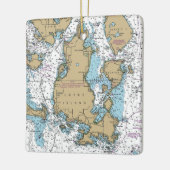 Lopez Island WA Chart Keramisch Ornament (Links)