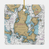 Lopez Island WA Chart Keramisch Ornament (Achterkant)