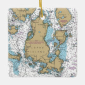 Lopez Island WA Chart Keramisch Ornament (Voorkant)