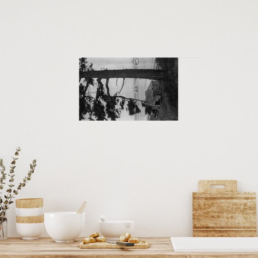 Lopez Island, WA - Geviste boten in Bay Poster (Keuken)