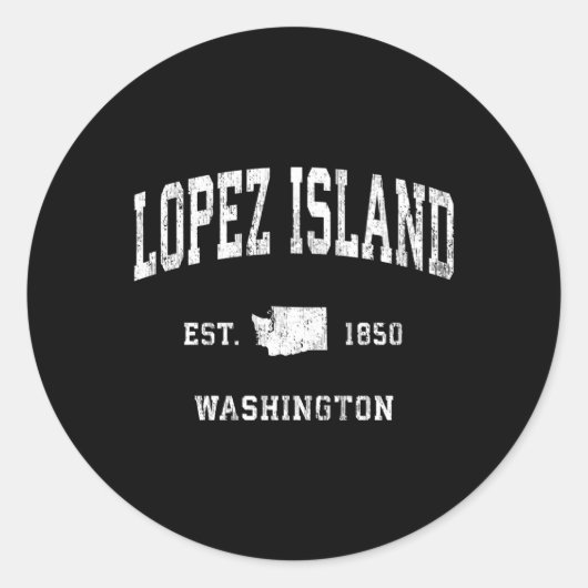 Lopez Island Washington was een Amerikaanse atleti Ronde Sticker (Voorkant)