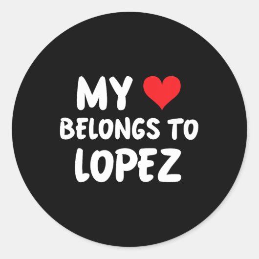 Lopez - Mijn Hart Hoort Bij Lopez - Liefde  Ronde Sticker (Voorkant)