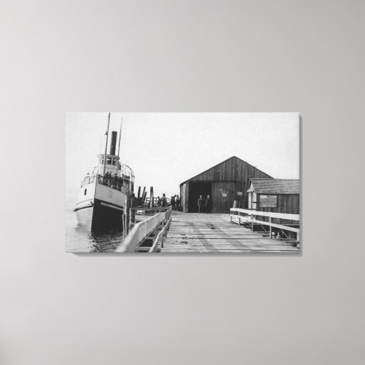 Lopez, WA - Uitzicht van de SS-Islander in City Do Canvas Afdruk (Voorkant)
