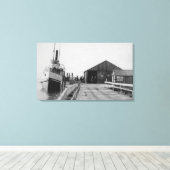 Lopez, WA - Uitzicht van de SS-Islander in City Do Canvas Afdruk (Insitu (Houten vloer))