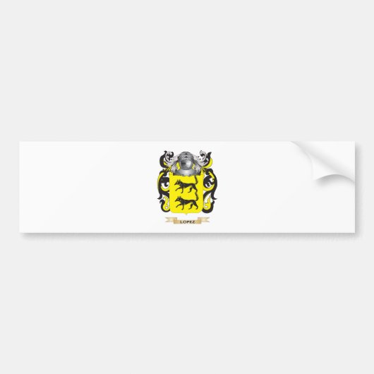 Lopez Wapen van Wapenschild (Familiewapen) Bumpersticker (Voorkant)