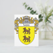 Lopez-wapenschild (gemanteld) briefkaart (Staand voorkant)