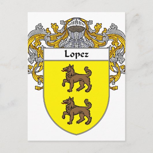 Lopez-wapenschild (gemanteld) briefkaart (Voorkant)