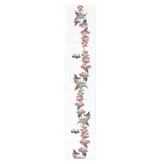 Lophornis Hummingbird Birds Flowers Table Runner Medium Tafelloper (Voorkant)