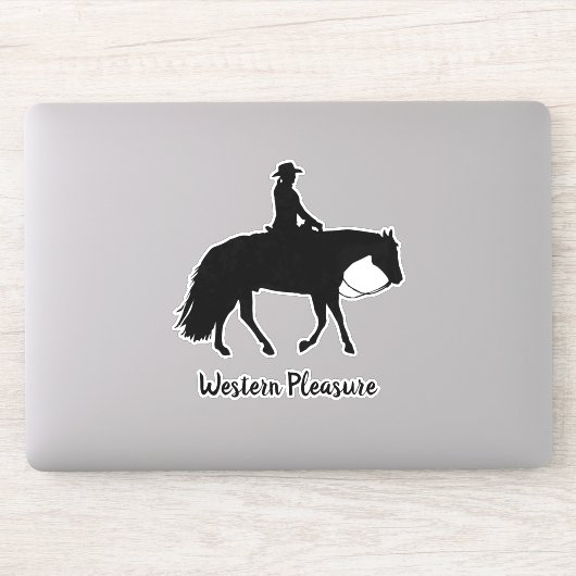 Loping Zwart Western Plezier Paard Silhouet Sticker (Computer)