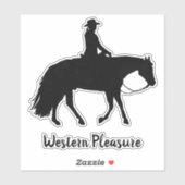 Loping Zwart Western Plezier Paard Silhouet Sticker (Vel)