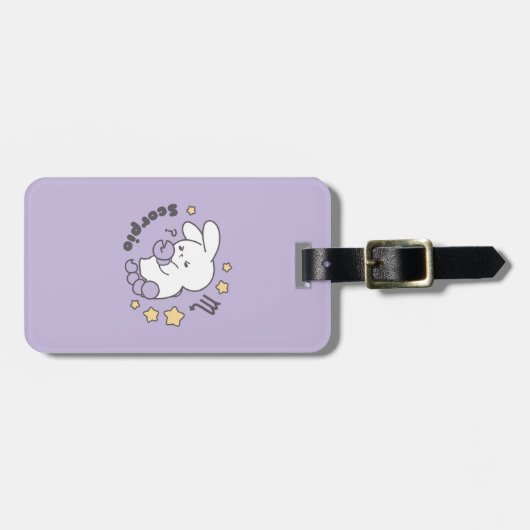 Loppitokki Konijntje Omhelzende Schorpioen Zodiac  Bagagelabel (Voorkant horizontaal)