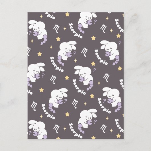 Loppitokki's Kosmische Schorpioen Patroon: Konijne Briefkaart (Voorkant)