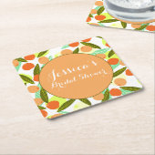 Loquat Fruit Patroon Bruids Shower Perzik Bedankt Kartonnen Onderzetters (Schuin)